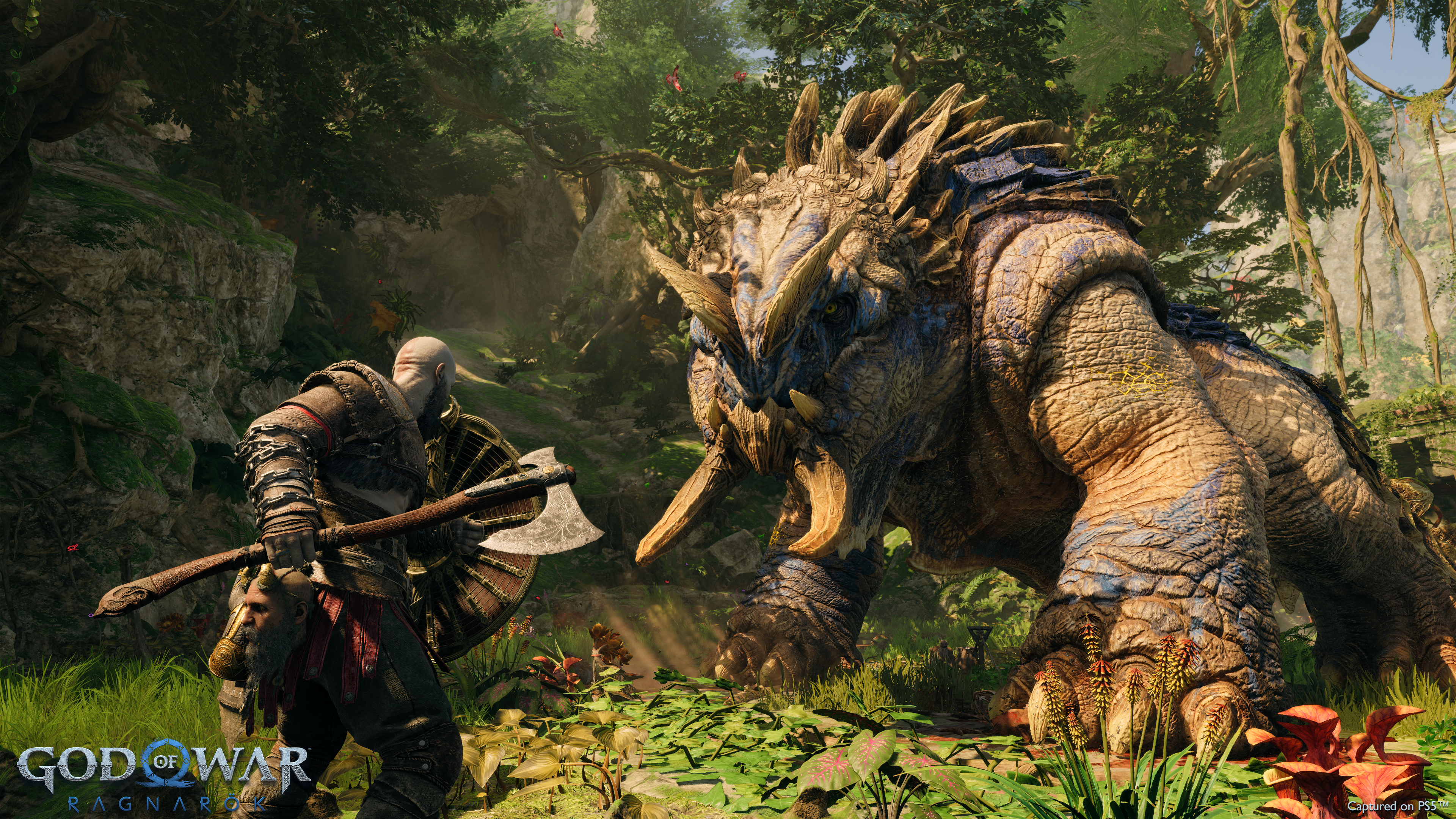 captura de pantalla sacada por un jugador donde se ve a kratos frente a un monstruo gigante